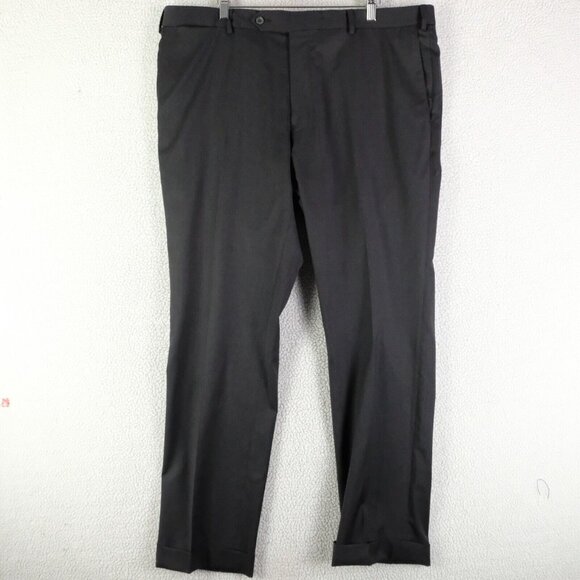 JP Tilford Samuelsohn Dress Pants Mens 40X34 Black Wool Cuffed Performance - Picture 3 of 12
